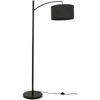 Preto Curved LED Floor Lamp - Black, Boucle