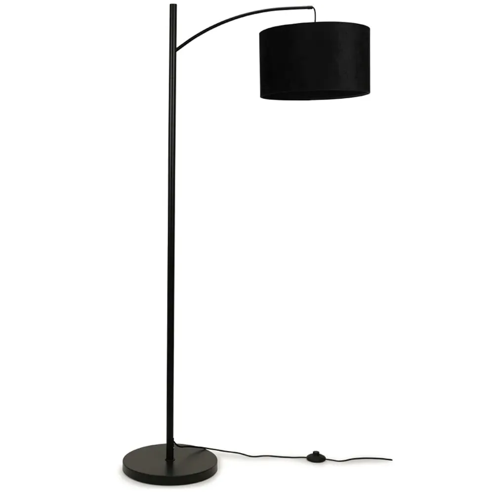 Preto Curved LED Floor Lamp - Black, Velvet