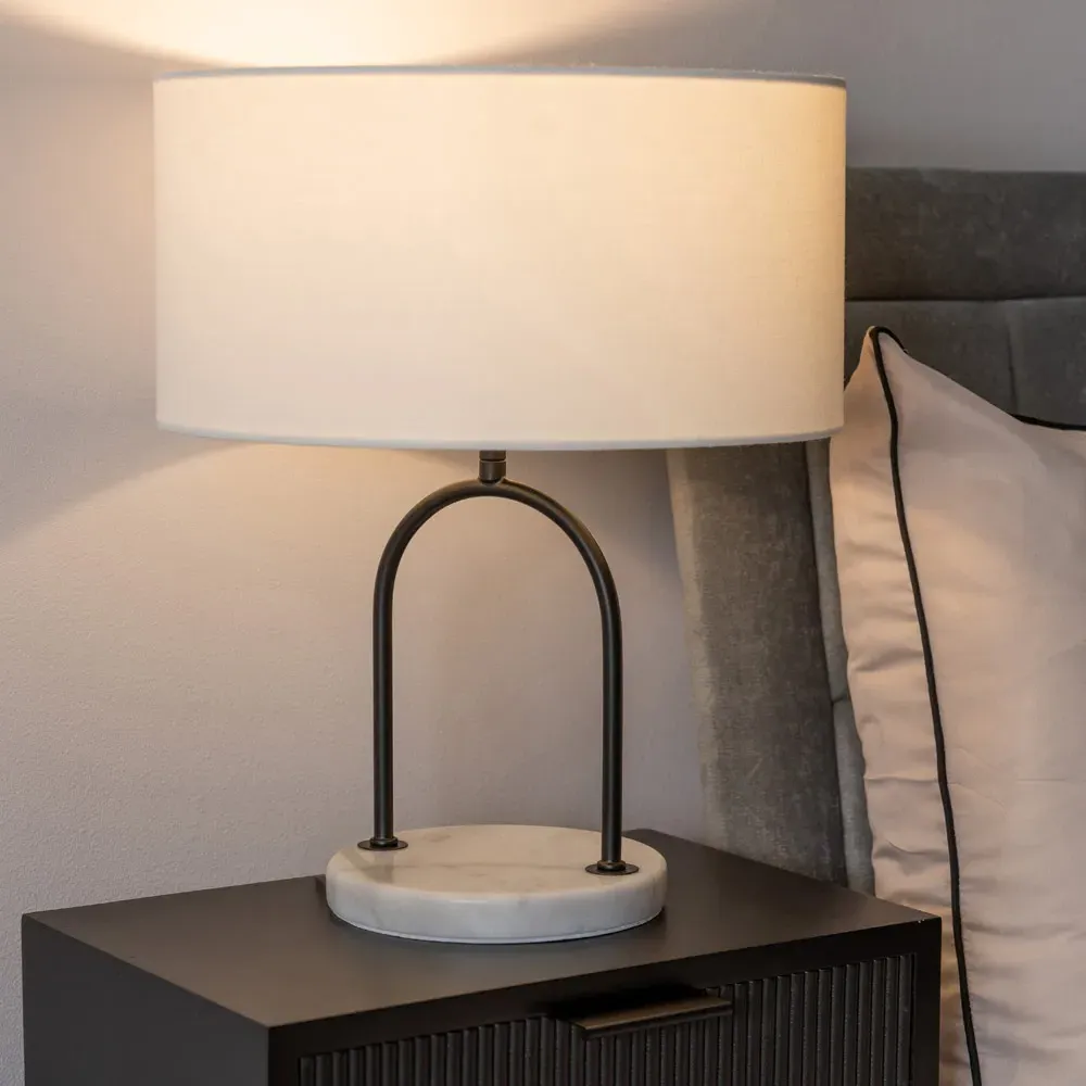 Rachel Arch Table Lamp - Black, Marble