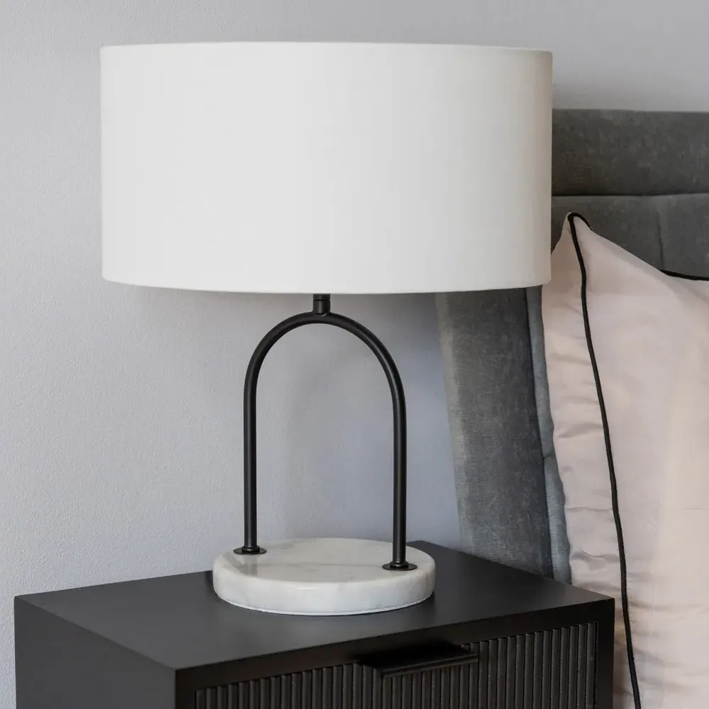 Rachel Arch Table Lamp - Black, Marble