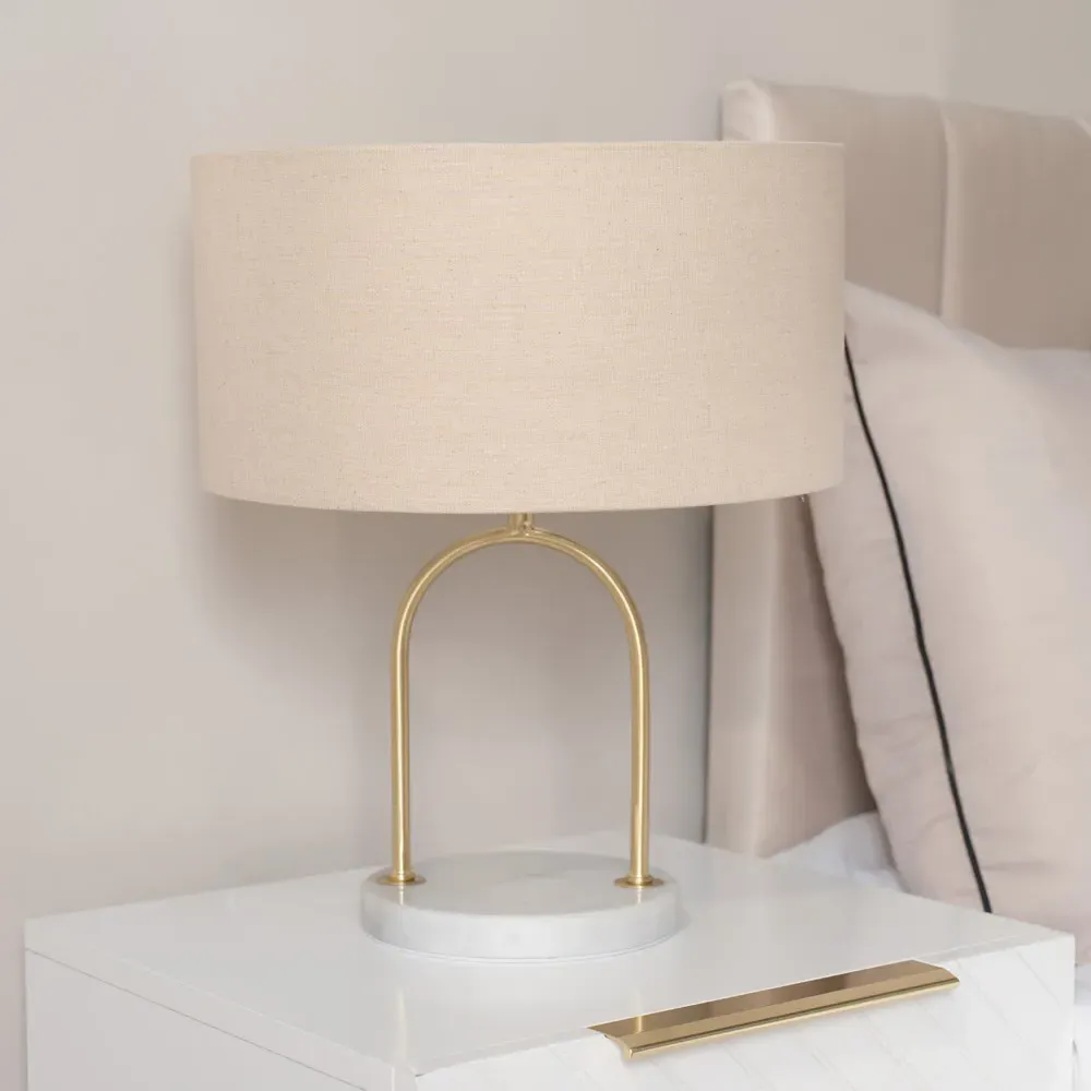 Rachel Arch Table Lamp - Brown, Marble