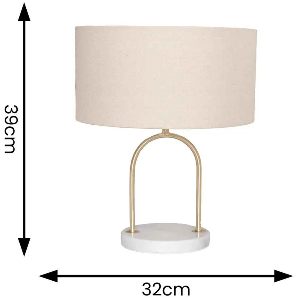 Rachel Arch Table Lamp - Brown, Marble