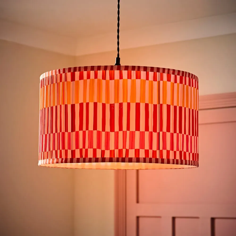 Rae Large Drum Lamp Shade - Multicolour Stripe