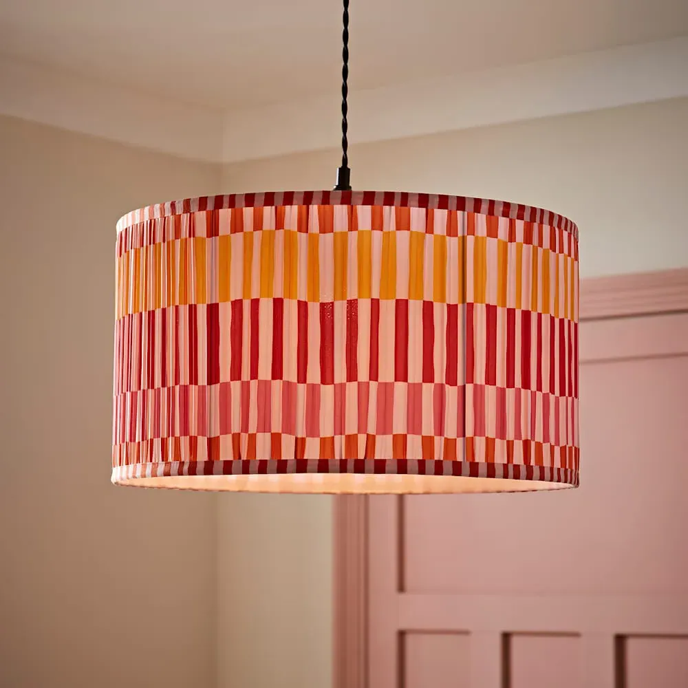 Rae Large Drum Lamp Shade - Multicolour Stripe
