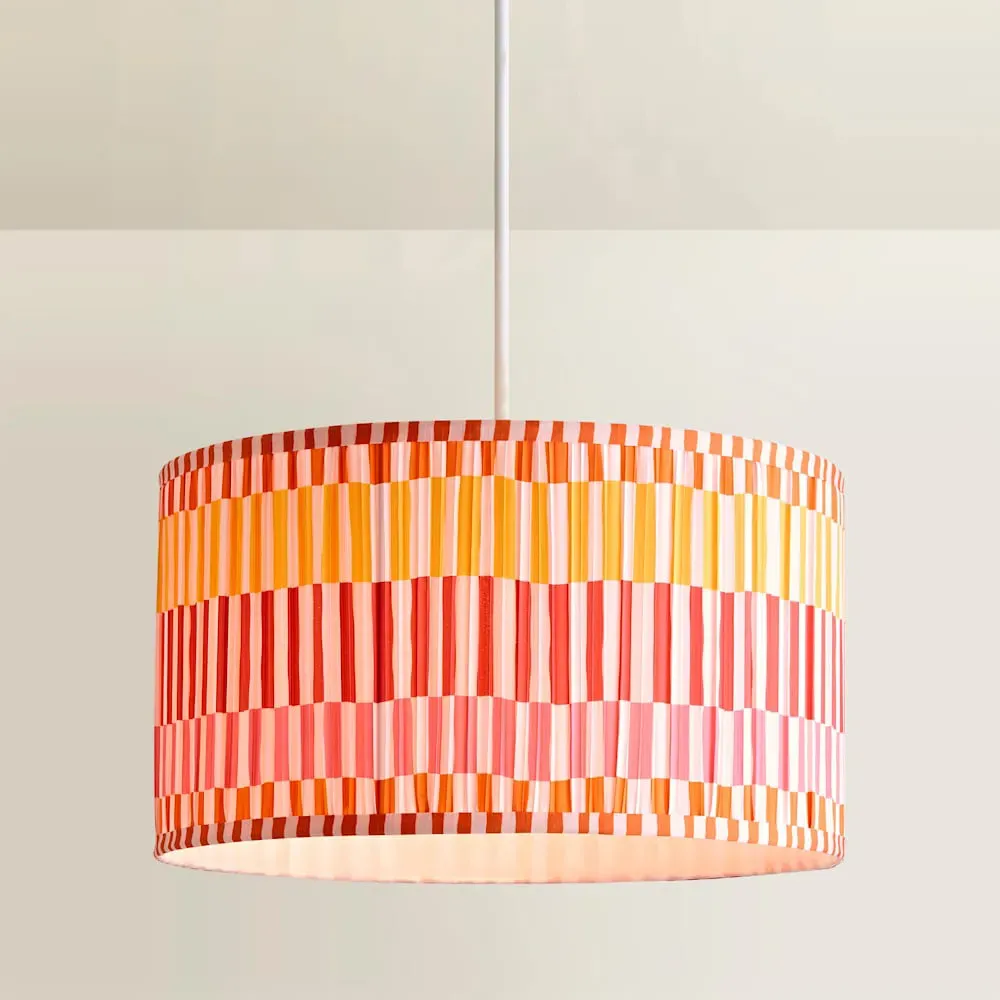 Rae Large Drum Lamp Shade - Multicolour Stripe
