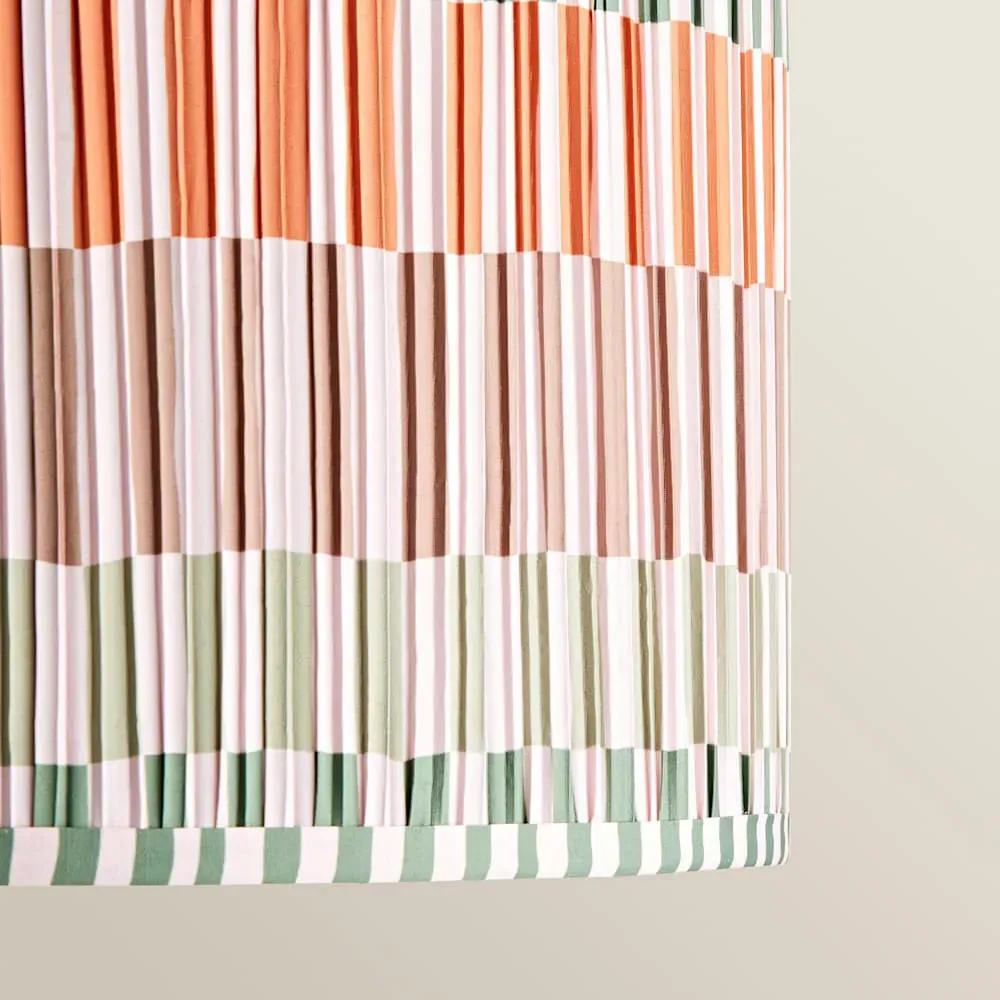 Rae Large Drum Lamp Shade - Natural Stripe, Cream