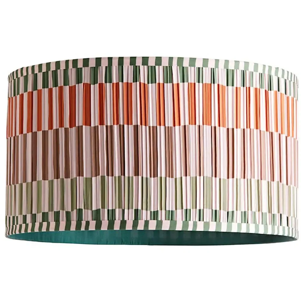 Rae Large Drum Lamp Shade - Natural Stripe, Cream