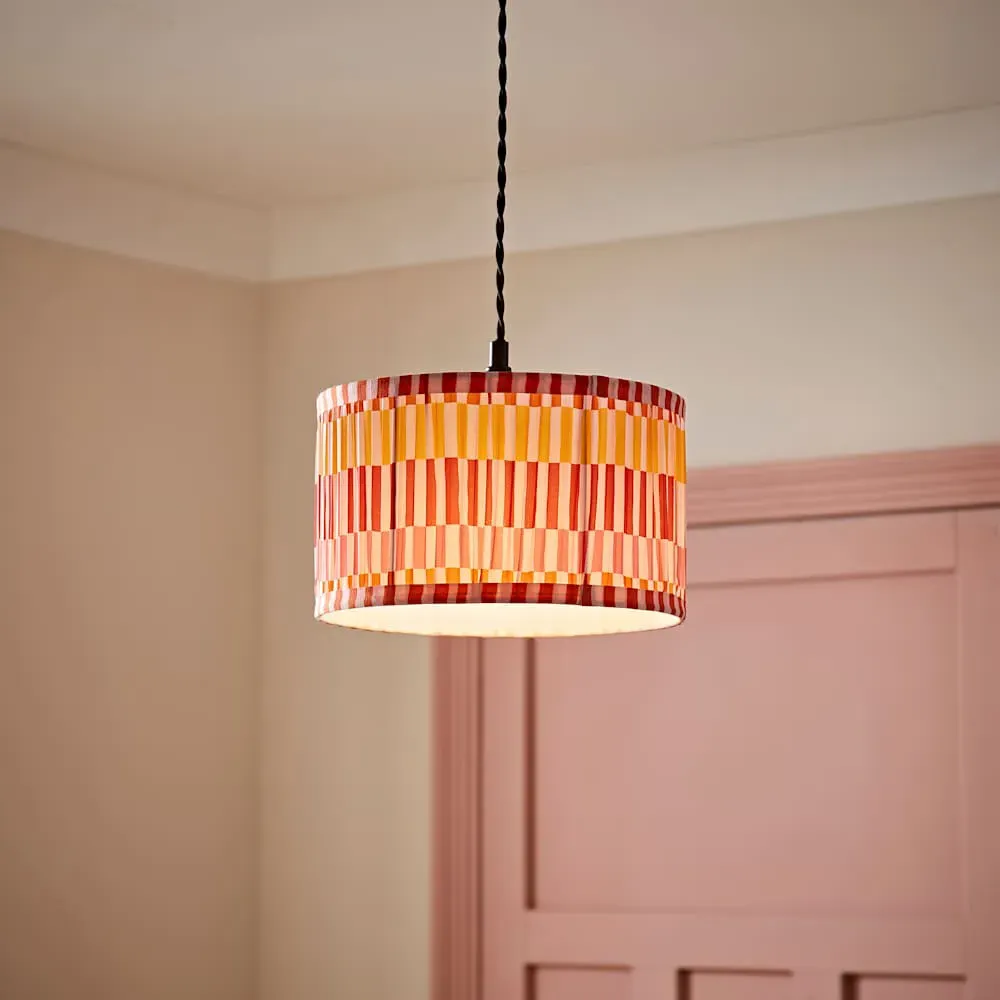 Rae Small Drum Lamp Shade - Multicolour Stripe