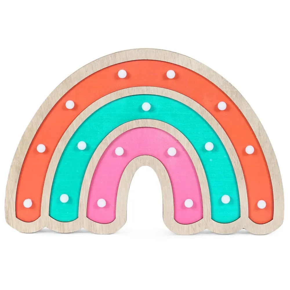 Rainbow LED Kids Nursery Table Lamp - Multi, Wood image