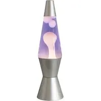 Razzo Lava LED Table Lamp - White Purple, Silver Base