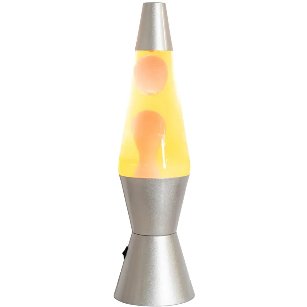 Razzo Lava LED Table Lamp - Yellow Red, Silver Base