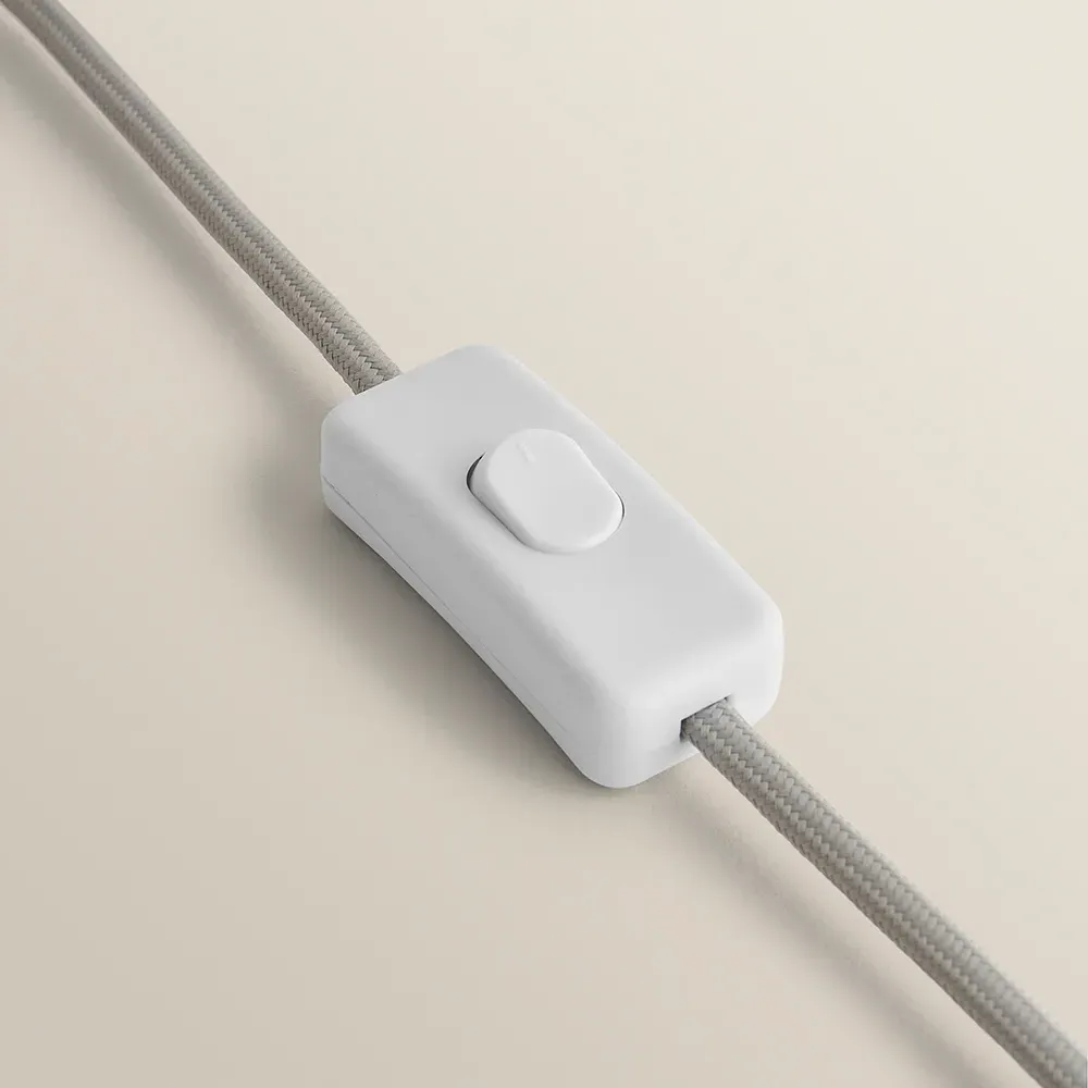 Reid Large Table Lamp with Linen Drum Shade - Grey, Ceramic