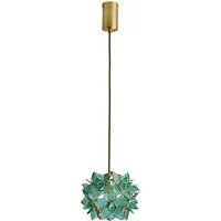 Reine Aqua Glass Shade Ceiling Pendant Light - Gold