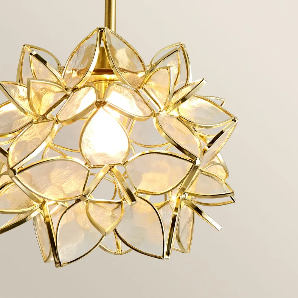 Reine Clear Glass Shade Ceiling Pendant Light - Gold