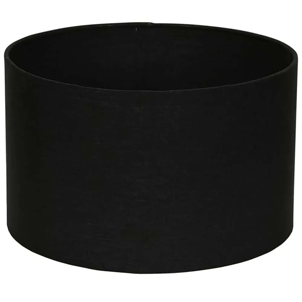 Reni 25cm Drum Ceiling Lamp Shade - Black, Fabric image