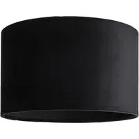 Reni 25cm Drum Ceiling Lamp Shade - Black, Velvet