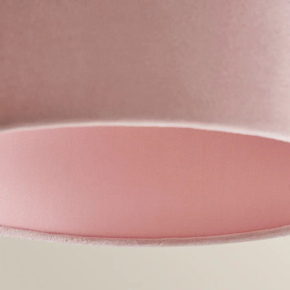 Reni 25cm Drum Ceiling Lamp Shade - Blush, Velvet