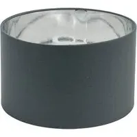 Reni 25cm Drum Ceiling Lamp Shade - Charcoal, Fabric