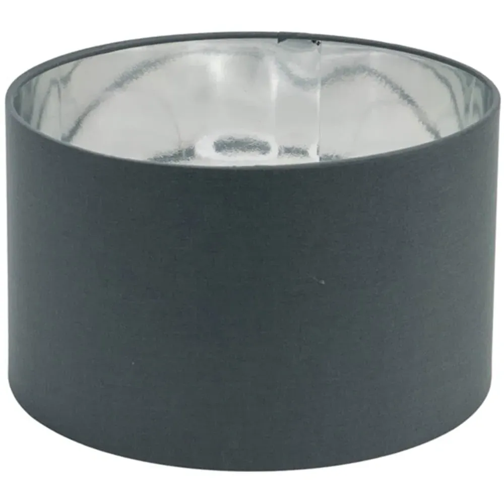 Reni 25cm Drum Ceiling Lamp Shade - Charcoal, Fabric image