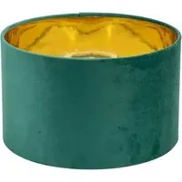 Reni 25cm Drum Ceiling Lamp Shade - Green, Velvet