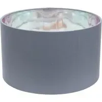 Reni 25cm Drum Ceiling Lamp Shade with Silver Inner - Grey
