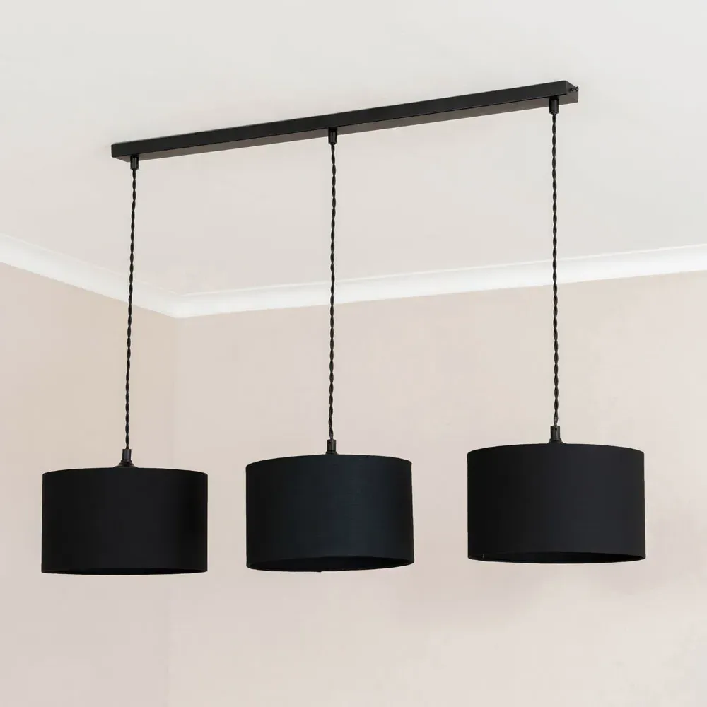 Reni 3 Drop Bar Ceiling Light - Black