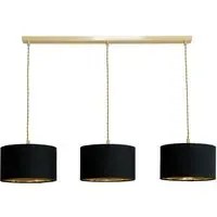 Reni 3 Drop Bar Ceiling Light - Black, Gold