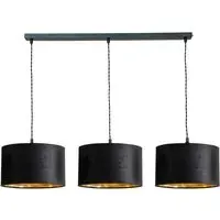 Reni 3 Drop Bar Ceiling Light - Black, Gold
