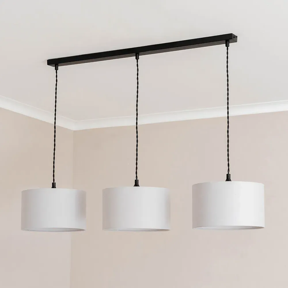 Reni 3 Drop Bar Ceiling Light - Black, Grey