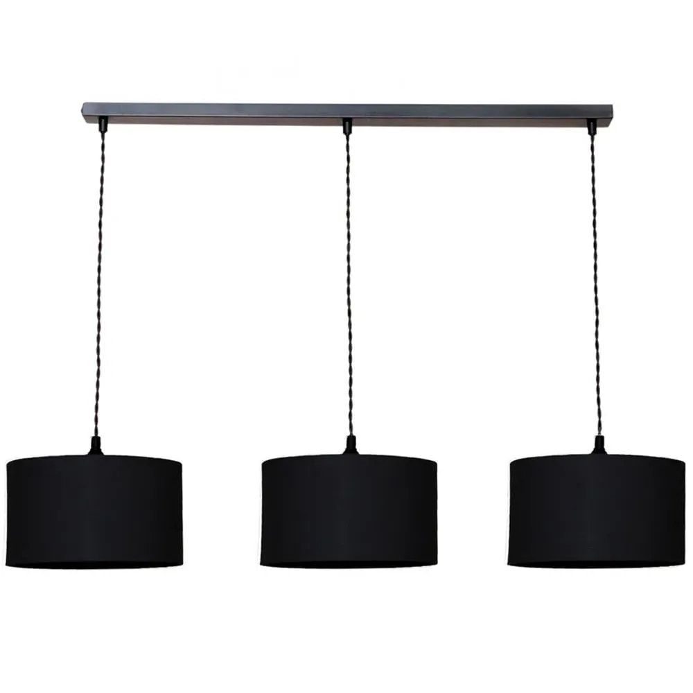Reni 3 Drop Bar Ceiling Light - Black image