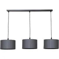 Reni 3 Drop Bar Ceiling Light - Charcoal, Black
