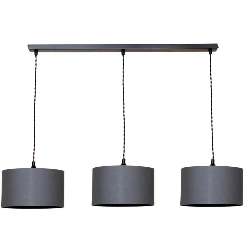 Reni 3 Drop Bar Ceiling Light - Charcoal, Black