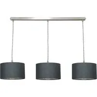 Reni 3 Drop Bar Ceiling Light - Charcoal, Chrome