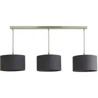 Reni 3 Drop Bar Ceiling Light - Charcoal, Chrome