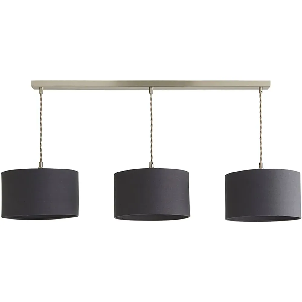 Reni 3 Drop Bar Ceiling Light - Charcoal, Chrome