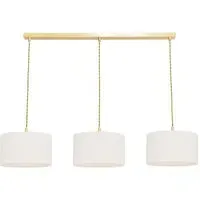 Reni 3 Drop Bar Ceiling Light - Cream, Gold