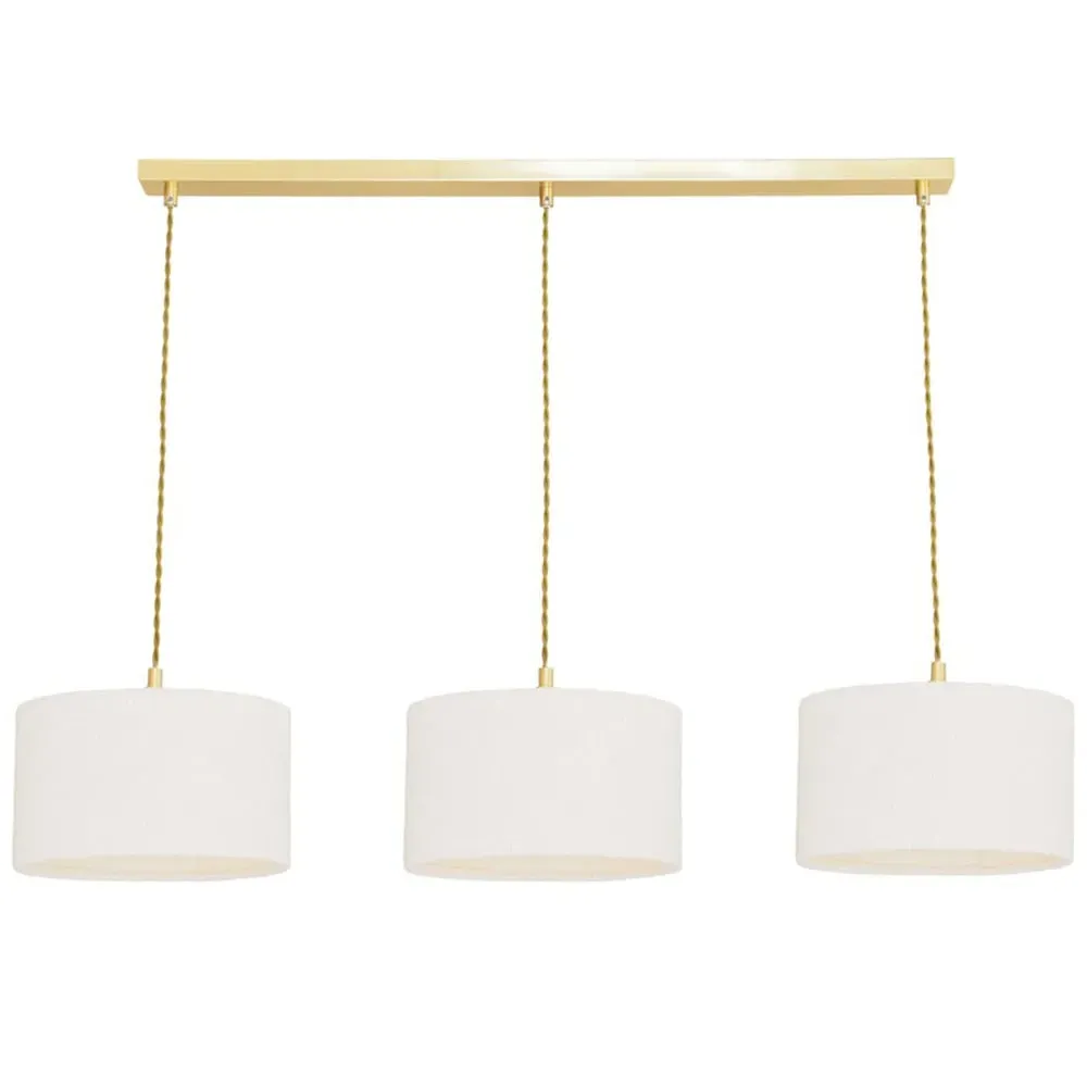 Reni 3 Drop Bar Ceiling Light - Cream, Gold