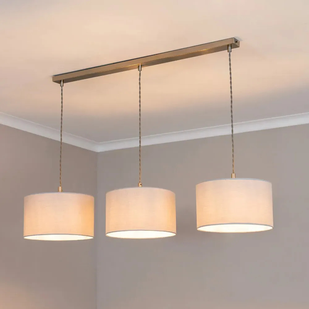 Reni 3 Drop Bar Ceiling Light - Grey, Chrome