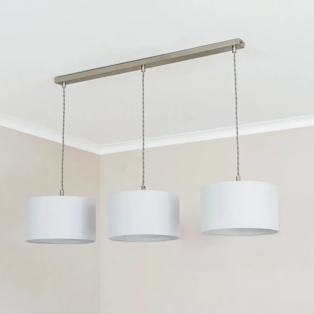 Reni 3 Drop Bar Ceiling Light - Grey, Chrome