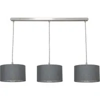 Reni 3 Drop Bar Ceiling Light - Grey, Chrome