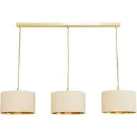 Reni 3 Drop Bar Ceiling Light - Natural, Gold