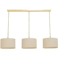 Reni 3 Drop Bar Ceiling Light - Natural, Gold