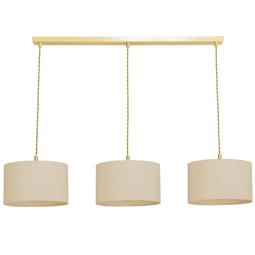 Reni 3 Drop Bar Ceiling Light - Natural, Gold