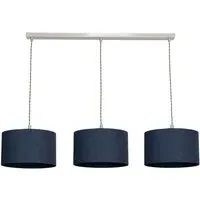 Reni 3 Drop Bar Ceiling Light - Navy, Chrome