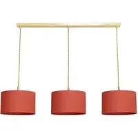 Reni 3 Drop Bar Ceiling Light - Rust, Gold
