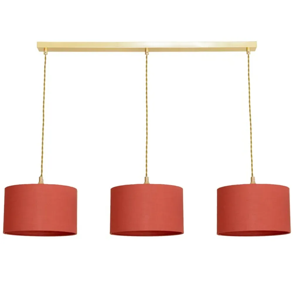 Reni 3 Drop Bar Ceiling Light - Rust, Gold