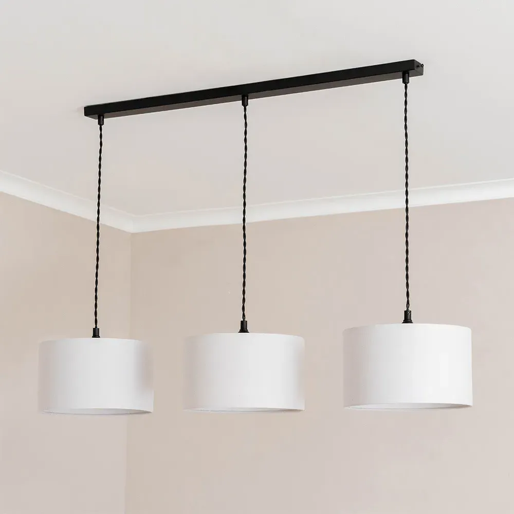 Reni 3 Drop Bar Ceiling Light - White, Black