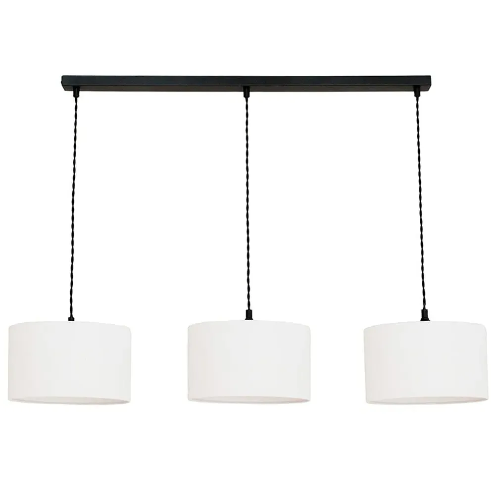 Reni 3 Drop Bar Ceiling Light - White, Black