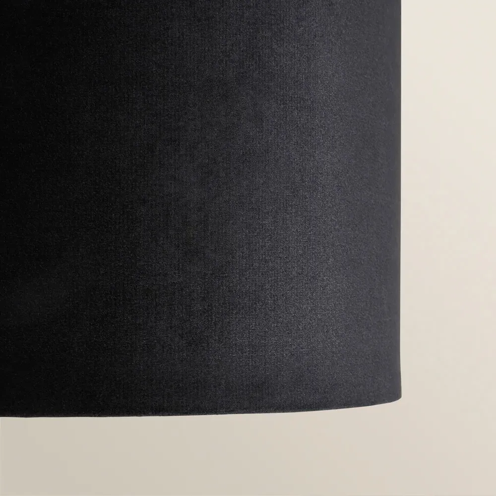 Reni 35cm Drum Ceiling Lamp Shade - Black, Velvet