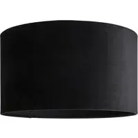 Reni 35cm Drum Ceiling Lamp Shade - Black, Velvet